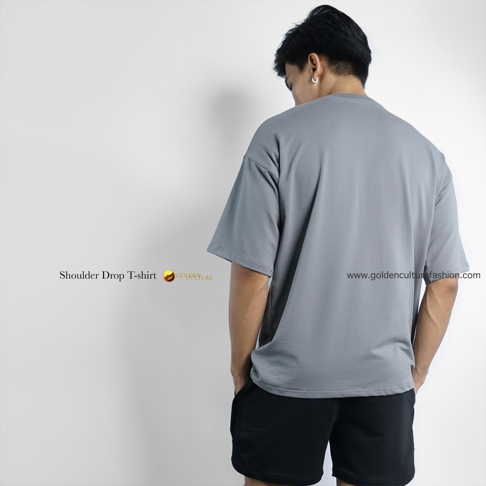 Golden Culture Oversized Premium Loop Cotton Boy T-shirt ( Gray)
